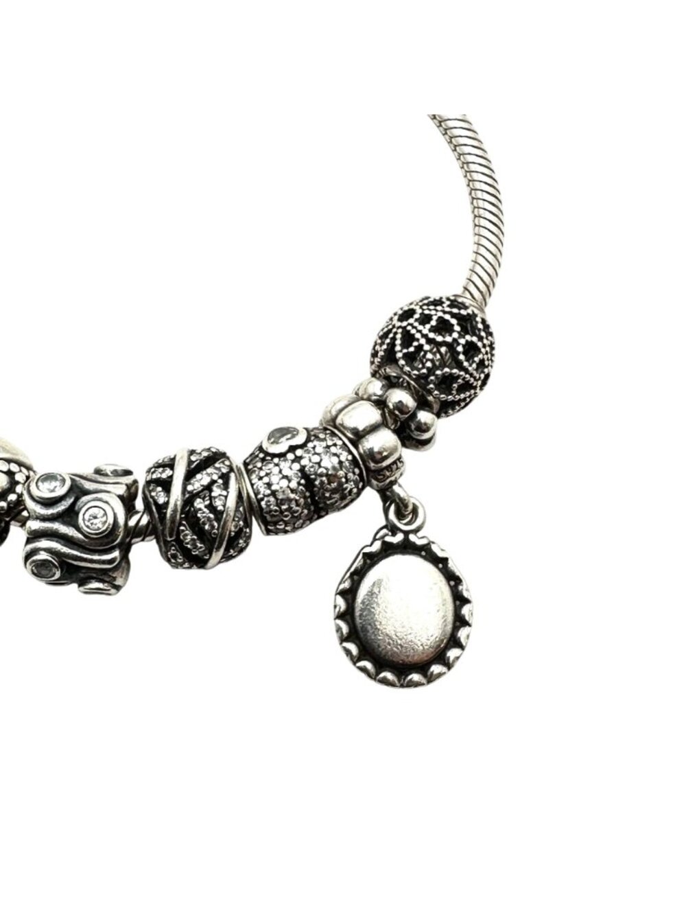 Pandora Sterling Silver Charm Bracelet 7" Loaded with Charms 37 Grams And Pouche - Picture 9 of 11
